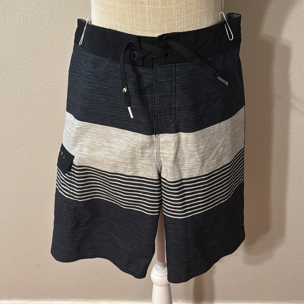Rip Curl Men's Black and Gray Swim Shorts